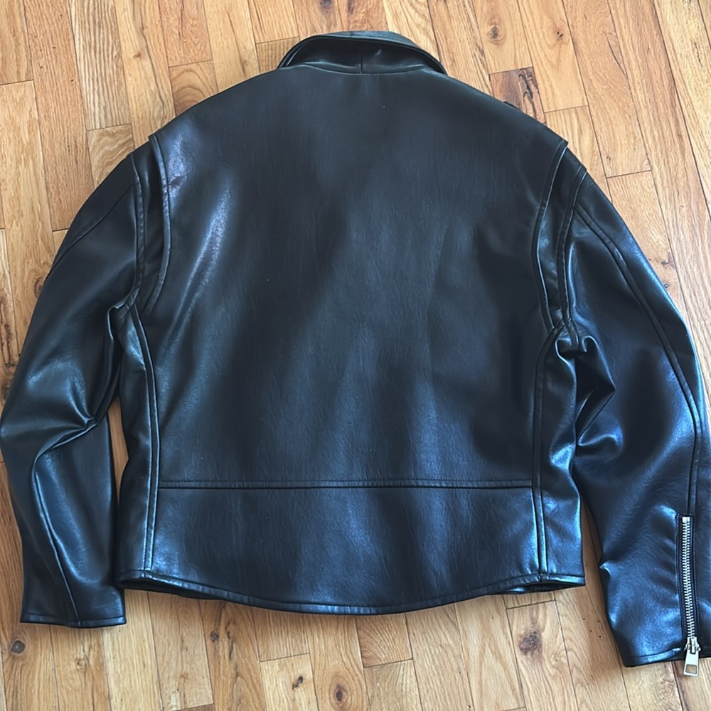 Mango Black Leather Moto Jacket - Picture 5 of 8